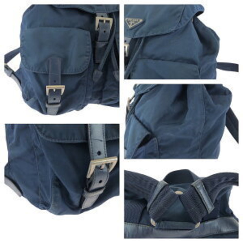 Prada Backpack Triangular Tessuto Blue Nylon - image 5